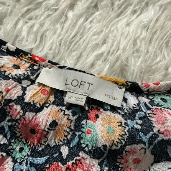 Loft Floral Sidetie Henley Mini Dress - Picture 3 of 5
